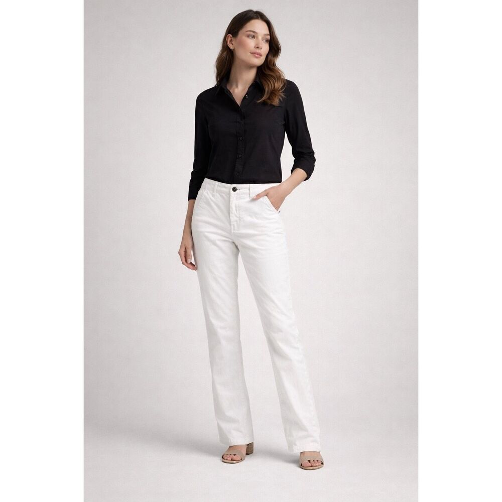 Banana Republic White Petite Chino Pants Size 24P Straight Leg